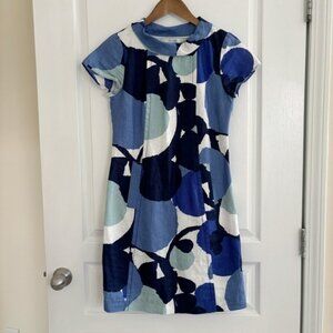 Boden Dress Audrey Linen Floral Collared Shift